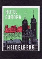 HEIDELBERG  -  HOTEL  EUROPA - Adesivi Di Alberghi