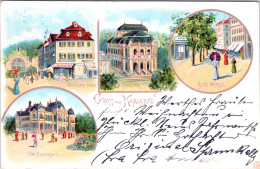 Gruss Aus Karlsbad  (Stempel : Karlsbad Bahnhof 1903 , Nach Norwegen) - Böhmen Und Mähren