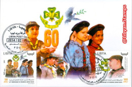 LIBYA 2014 Scouts Scoutisme (MAXIMUM-CARD) - Covers & Documents