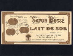 Etiquette - Savon Bossé Au LAIT De SON -  FAUTIER - BOSSE - PARIS  Fournisseur - Etiketten