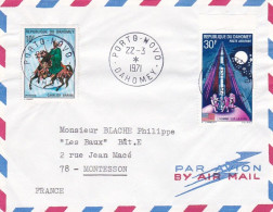 DAHOMEY-1971 -Lettre PORTO-NOVO Pour MONTESSON-78 (France),timbres Cavalier,espace  Sur Lettre....cachet - Benin - Dahomey (1960-...)