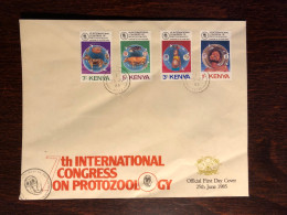 KENYA FDC COVER 1985 YEAR MALARIA PROTOZOOLOGY MALARIA LEISHMANIASIS HEALTH MEDICINE STAMPS - Kenya (1963-...)