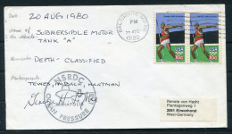 1980 USA Baltimore NSRDC Ocean Pressure Lab Signed Cover  - Storia Postale