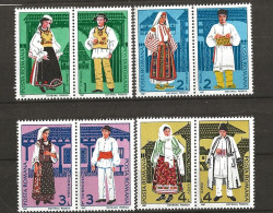 Romania 1987 Traditional Costumes (II) Mi 4398 - 4405  In Four Pairs  MNH(**) - Unused Stamps