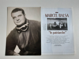 Marcel Balsa Pilote De Course - Coupure De Presse Automobile - Car Racing - F1