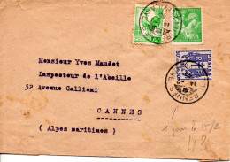 Lettre Retournée - 1944 Coq Et Maríanne D'Alger