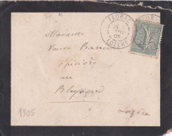 1905--lettre De FLORAC - 48 Pour LE BLEYMARD-48 Type Semeuse Lignée..cachets Florac,Mende,ambulant "Mende à La Bastide" - 1877-1920: Semi Modern Period