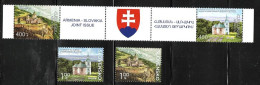 Slovakia/Armenia 2023 Joint Issue - Slov Tatev Monastery Stamps 4v (with Bridge Tab Label)MNH - Nuovi