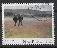 NORVEGE TABLEAU DU PEINTRE EGEDIUS , TIMBRE DE 1977 EN OBLITERATION RONDE, VOIR LE SCANNER - Used Stamps