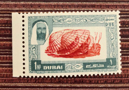 Dubai 1964 Error Sea Shell 1np Recto-Verso NH Center Double Print - Dubai