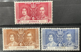 ANTIGUA - MH*  - 1937 CORONATION ISSUE - # 81/83 - 1858-1960 Kronenkolonie