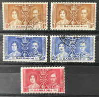 BARBADOS - M/U  - 1937 CORONATION ISSUE - # LOT - Barbades (...-1966)