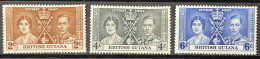 BR. GUIANA - MH*  - 1937 CORONATION ISSUE - # 227/229 - British Guiana (...-1966)