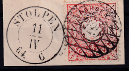 Wappen ½  Ngr. Auf Briefstück Mit Nummernstempel 129 + K2 STOLPEN 11.IV-64 - Sachsen