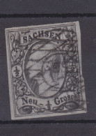 König Johann I ½ Ngr. Mit Nummernstempel 128 (= Scheibenberg) - Sachsen