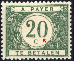 1919 - Nr TX28 * Dentation 14x14 - Printing Error, Part Of "0" Is Missing, "c" Deformed - Stamps