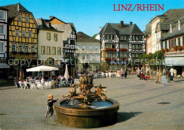 72993656 Linz Rhein Marktplatz Brunnen Strassencafe Linz - Linz A. Rhein