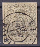 Belgique - N°22 Petit Lion 1c Gris Non-dentelé Superbe Oblit. VIRTON /17 NOV 1866 - 1866-1867 Coat Of Arms