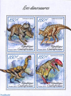 Central Africa 2019 Dinosaurs 4v M/s, Mint NH, Nature - Prehistoric Animals - Preistorici
