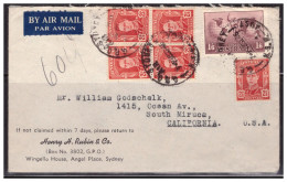 1946 AUSTRALIA, COVER BY AIR MAIL FROM SYDNEY TO CALIFORNIA USA, SC. 191-C4 - Briefe U. Dokumente