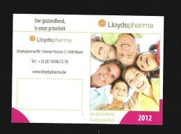 Waver Avenue Pasteur Lloydspharma Kalender 2012 Calendrier Htje - Petit Format : 2001-...