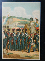 CHROMO  LE DEFILE DES DEFENSEURS D'HUNINGUE       (   27 AOUT 1815 )     ( 12,2   X  8,5 Cms) - Artis Historia