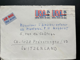 ENVELOPPE ETATS UNIS USA / NEW YORK POUR PREVERENGES SUISSE 1973 - Storia Postale