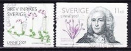 2007. Sweden. Carl Linnaeus (Linné) (1707-2007). Used. Mi. Nr. 2571-72 - Oblitérés