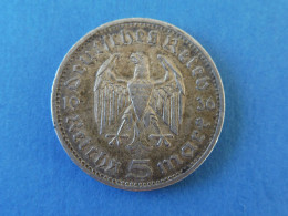 MONNAIE ARGENT / 5 MARK EMPIRE ALLEMAGNE / HINDENBURG 1934 - 5 Reichsmark