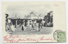 TUNISIE CARTE TUNIS + 5C AU RECTO OBL SOLIMAN 3 JUIN 1912 REGENCE DE TUNIS - Briefe U. Dokumente