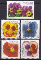 2010. Sweden. Pansies. Used. Mi. Nr. 2758-62 - Used Stamps