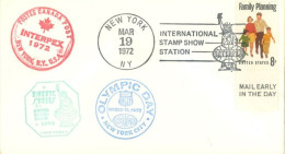 U.S.A.. -1968 -  OFFICIAL STAMP COVER OF FAMILY PLANNING AT INTERNATIONAL STAMP SHOW STATION, NEW YORK - Cartas & Documentos