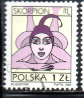 POLONIA POLAND POLSKA 1996 SIGNS OF THE ZODIAC SCORPIO 1z USED USATO OBLITERE' - Usati