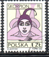 POLONIA POLAND POLSKA 1996 SIGNS OF THE ZODIAC SCORPIO 1z USED USATO OBLITERE' - Gebruikt