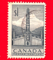 CANADA - Usato - 1953 - Casa Indiana E Palo Totem Della Costa Del Pacifico - 1 - Used Stamps