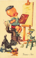 ENFANTS - Dessins D'enfants - Beaux-arts - Enfant Dessinant - Carte Postale Ancienne - Dibujos De Niños