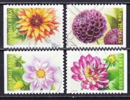 2013. Sweden. Dahlias. Used. Mi. Nr. 2945-48 - Gebraucht