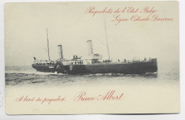 BELGIQUE ENTIER 10C CARTE PAQUEBOT ETAT BELGE PRINCE ALBERT + OBL LE HAVRE SPECIAL 17.12.1914 SEINE INFRE - Cartoline Piroscafi