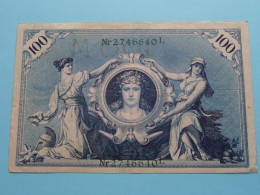 Reichsbanknote 100 Ein Hundert Mark Nr.2746640L - Berlin Den 7 Februar 1908 ( Zie / Voir Scans ) VF ! - 100 Mark