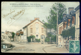 Cpa Du 61 Le Mesle Sur Sarhe Ou Mele -- école De Garçons Et Carrefour Du Faubourg Loyer Et De La Route Neuve   STEP112 - Le Mêle-sur-Sarthe