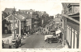 BELGIQUE - Hannut - Vue Sur La Place Henri Hallet - Marché Aux Porcs - Animé - Carte Postale Ancienne - Hannuit