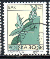 POLONIA POLAND POLSKA 1996 SIGNS OF THE ZODIAC CANCER 30g USED USATO OBLITERE' - Gebruikt