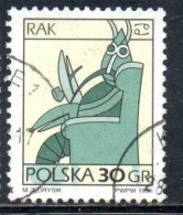 POLONIA POLAND POLSKA 1996 SIGNS OF THE ZODIAC CANCER 30g USED USATO OBLITERE' - Used Stamps