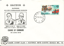 Belgium Cover S.H.A.P.E. 29-6-1979 NATO Change Of Command With Cachet - Brieven En Documenten