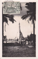 Birmanie Sulé Pagoda Carte Voyagée De Rangoon Pour La France En 1952 Avec 3 Timbres Burmese Pc Sent With 3 Stmaps Burma - Myanmar (Birma)