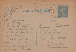 FRANCE. Entier 237-CP2 Sans Date. 40c Type II Obl St Eloy De Gy Pour Bourges.18-12-31 Obl Pas Courant. Voir Scan - Standard Covers & Stamped On Demand (before 1995)