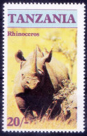 Tanzania 1986 MNH, Rhino, Wild Animals - Rhinoceros