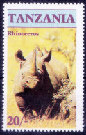 Tanzania 1986 MNH, Rhino, Wild Animals - Rinoceronti