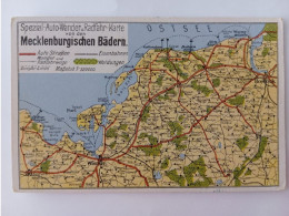 Spezial-Auto-Wander-Karte Von Den Mecklenburgischen Bädern, 1930 - Rostock