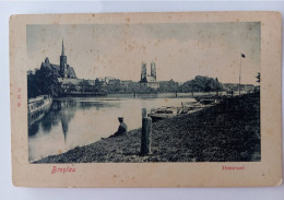 Breslau In Schlesien, Dominsel, Boote, Panorama, 1900 - Schlesien